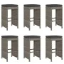 Hochbarhocker für den Garten mit 6 Stück grauen PE-Rattan-Kissen. von , Gartenstühle - Ref: Foro24-368693, Preis: 378,00 €, R...