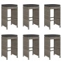 Hochbarhocker für den Garten mit 6 Stück grauen PE-Rattan-Kissen. von , Gartenstühle - Ref: Foro24-368693, Preis: 349,01 €, R...