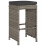 Hochbarhocker für den Garten mit 6 Stück grauen PE-Rattan-Kissen. von , Gartenstühle - Ref: Foro24-368693, Preis: 349,01 €, R...