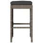 Hochbarhocker für den Garten mit 6 Stück grauen PE-Rattan-Kissen. von , Gartenstühle - Ref: Foro24-368693, Preis: 349,01 €, R...