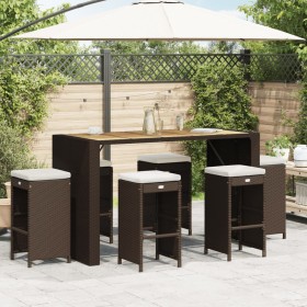 Hochbarhocker für den Garten mit 6 Stück braunen PE-Rattan-Kissen. von , Gartenstühle - Ref: Foro24-368691, Preis: 336,32 €, ...