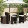 Taburetes altos de bar jardín con cojines 6 uds ratán PE marrón de , Sillas de jardín - Ref: Foro24-368691, Precio: 378,00 €,...