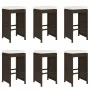 Hochbarhocker für den Garten mit 6 Stück braunen PE-Rattan-Kissen. von , Gartenstühle - Ref: Foro24-368691, Preis: 378,00 €, ...