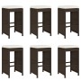 Hochbarhocker für den Garten mit 6 Stück braunen PE-Rattan-Kissen. von , Gartenstühle - Ref: Foro24-368691, Preis: 336,32 €, ...