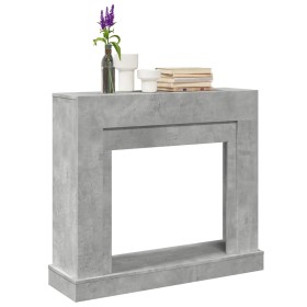 Kaminumrandung aus grauem Beton-Ingenieurholz, 100x30x87,5 cm. von , Zubehör für Holzöfen und Kamine - Ref: Foro24-854565, Pr...