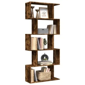 Divider bookcase 5 levels smoked oak wood 70x24x161 cm by , Bookcases and shelves - Ref: Foro24-858097, Price: 62,10 €, Disco...