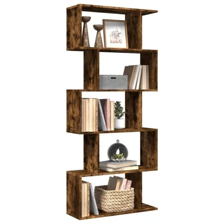 Divider bookcase 5 levels smoked oak wood 70x24x161 cm by , Bookcases and shelves - Ref: Foro24-858097, Price: 62,10 €, Disco...