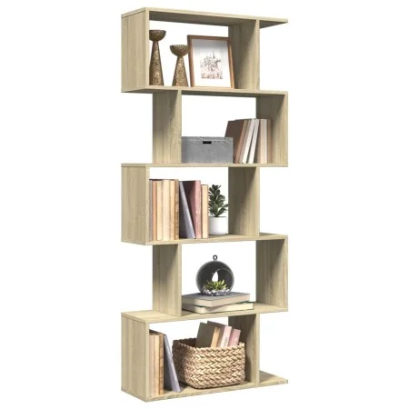 Divider bookcase 5 levels oak Sonoma wood 70x24x161 cm by , Bookcases and shelves - Ref: Foro24-858095, Price: 63,98 €, Disco...