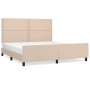 Estructura de cama cabecero cuero sintético capuchino 180x200cm