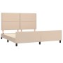 Estructura de cama cabecero cuero sintético capuchino 180x200cm