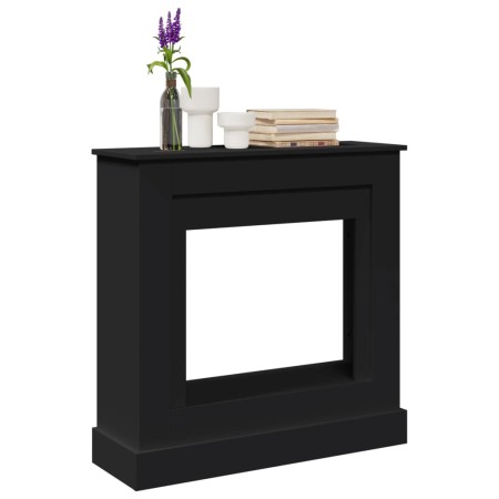Kaminholzregal aus schwarzem Ingenieurholz, 90x30x90 cm. von , Zubehör für Holzöfen und Kamine - Ref: Foro24-854590, Preis: 7...
