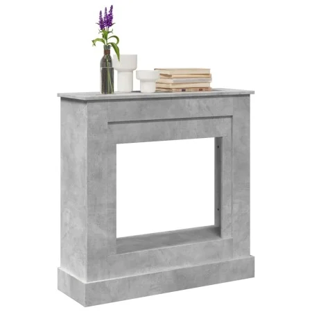 Engineered wood chimney edge in gray concrete, 90x30x90 cm. by , Accessories for wood ovens and fireplaces - Ref: Foro24-8545...