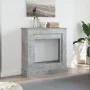 Engineered wood chimney edge in gray concrete, 90x30x90 cm. by , Accessories for wood ovens and fireplaces - Ref: Foro24-8545...