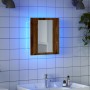 Armario de baño con espejo LED madera envejecida 40x12x45 cm de , Tocadores de baño - Ref: Foro24-856279, Precio: 39,55 €