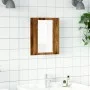 Armario de baño con espejo LED madera envejecida 40x12x45 cm de , Tocadores de baño - Ref: Foro24-856279, Precio: 38,61 €, De...