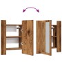 Armario de baño con espejo LED madera envejecida 40x12x45 cm de , Tocadores de baño - Ref: Foro24-856279, Precio: 39,55 €