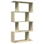 Librería divisora 4 niveles madera roble Sonoma 70x24x129 cm de , Librerías y estanterías - Ref: Foro24-858104, Precio: 55,61...