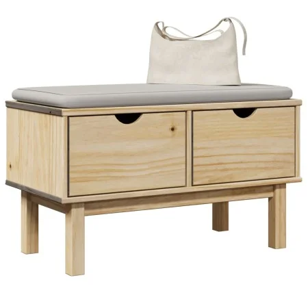 OTTA solid pine wood entryway bench 80x40x45 cm by , Benches for halls and storage - Ref: Foro24-4013462, Price: 86,96 €, Dis...