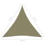 Beige Oxford fabric triangular sail awning 4.5x4.5x4.5 m by vidaXL, Umbrellas - Ref: Foro24-135178, Price: 37,84 €, Discount: %