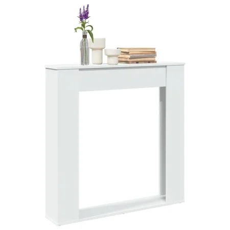 Kaminumrandung aus weißem Ingenieurholz 100x20x100 cm von , Zubehör für Holzöfen und Kamine - Ref: Foro24-854571, Preis: 58,3...