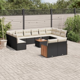 Set de sofás de jardín y cojines 13 pzas ratán sintético negro de , Conjuntos de jardín - Ref: Foro24-3260530, Precio: 786,02...
