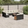 Garden sofa set with 13-piece black synthetic rattan cushions by , Garden sets - Ref: Foro24-3260530, Price: 786,86 €, Discou...