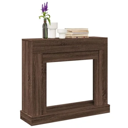 Kaminholzregal aus braunem Eichen-Ingenieurholz, 100x30x87,5 cm. von , Zubehör für Holzöfen und Kamine - Ref: Foro24-854568, ...