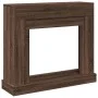 Engineered wood fireplace mantel edge in brown oak, 100x30x87.5 cm by , Accessories for wood ovens and fireplaces - Ref: Foro...