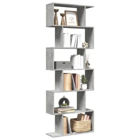 Divider bookcase 6 levels in gray wood and concrete 70x24x193 cm by , Bookcases and shelves - Ref: Foro24-858087, Price: 70,4...