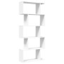 5-level white engineered wood room divider bookcase 70x24x161cm by , Bookcases and shelves - Ref: Foro24-858093, Price: 62,51...