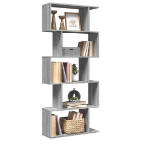 Bücherregal mit 5 Ebenen aus Sonoma-Grau-Holz, 70x24x161 cm. von , Bücherregale und Regale - Ref: Foro24-858098, Preis: 61,46...