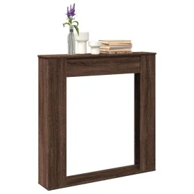 Engineered wood chimney edge in brown oak, 100x20x100 cm by , Accessories for wood ovens and fireplaces - Ref: Foro24-854577,...