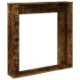 Engineered smoked oak wood chimney edge 100x20x100 cm by , Accessories for wood ovens and fireplaces - Ref: Foro24-854575, Pr...