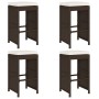 Gartenbarhocker mit 4 Stück braunen PE-Rattan-Kissen von , Gartenstühle - Ref: Foro24-368688, Preis: 228,80 €, Rabatt: %