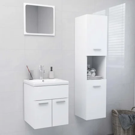 Badezimmermöbel-Set aus weißem Ingenieurholz von , Badezimmermöbel - Ref: Foro24-3070946, Preis: 98,36 €, Rabatt: %
