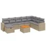Garden sofa set with beige mixed cushions, 9 pieces, PE rattan. by , Garden sets - Ref: Foro24-3264874, Price: 540,81 €, Disc...