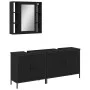 Set de muebles de baño 3 piezas madera contrachapada negro de , Muebles de baño - Ref: Foro24-3214730, Precio: 168,72 €, Desc...