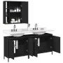 Set de muebles de baño 3 piezas madera contrachapada negro de , Muebles de baño - Ref: Foro24-3214730, Precio: 168,72 €, Desc...