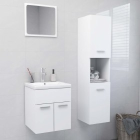 Engineered wood white bathroom furniture set by , Bathroom furniture - Ref: Foro24-3071126, Price: 176,60 €, Discount: %