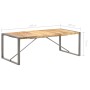 Massiver Esstisch aus rauer Mangoholz 220x100x75 cm von , Küchen- und Esstische - Ref: Foro24-321566, Preis: 359,84 €, Rabatt: %