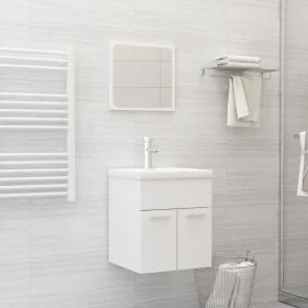 Set of white engineered wood bathroom furniture by , Bathroom furniture - Ref: Foro24-3070856, Price: 125,61 €, Discount: %