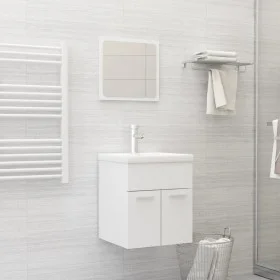 Zweiteiliges Badezimmermöbelset aus weißem Sperrholz. von , Badezimmermöbel - Ref: Foro24-804773, Preis: 47,32 €, Rabatt: %