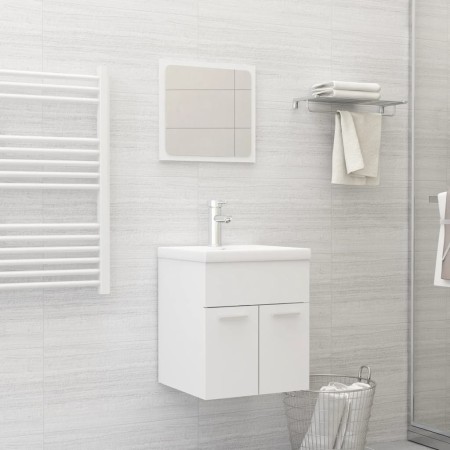 Zweiteiliges Badezimmermöbelset aus weißem Sperrholz. von , Badezimmermöbel - Ref: Foro24-804773, Preis: 45,19 €, Rabatt: %