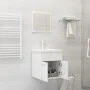 Zweiteiliges Badezimmermöbelset aus weißem Sperrholz. von , Badezimmermöbel - Ref: Foro24-804773, Preis: 47,32 €, Rabatt: %