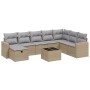 Gartensofa-Set mit 9-teiligen beigen Kissen aus PE-Rattan-Mischung. von , Gartensets - Ref: Foro24-3263595, Preis: 515,47 €, ...
