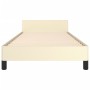 Estructura de cama sin colchón cuero sintético crema 80x200 cm