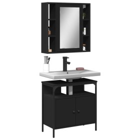 Badezimmermöbel-Set, 2-teilig, Sperrholz, Schwarz von , Badezimmermöbel - Ref: Foro24-3214715, Preis: 118,23 €, Rabatt: %