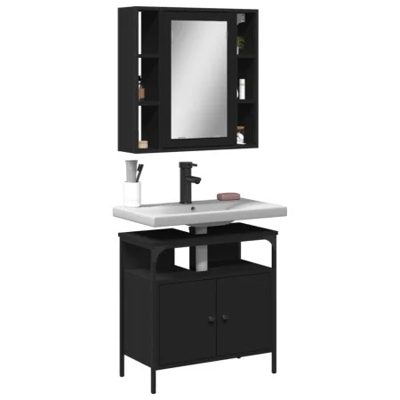 Badezimmermöbel-Set, 2-teilig, Sperrholz, Schwarz von , Badezimmermöbel - Ref: Foro24-3214715, Preis: 116,15 €, Rabatt: %