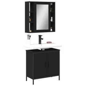 Badezimmermöbel-Set, 2-teilig, Sperrholz, Schwarz von , Badezimmermöbel - Ref: Foro24-3214720, Preis: 118,85 €, Rabatt: %