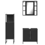 3-teiliges Badezimmermöbelset aus schwarzem Sperrholz von , Badezimmermöbel - Ref: Foro24-3214760, Preis: 169,67 €, Rabatt: %